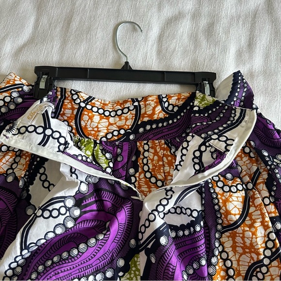 She’s Clothed African Wax Paisley Print Cotton Womens Maxi Skirt Sz L Artsy Boho - Picture 3 of 11